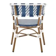 CADEIRA PARA ÁREA EXTERNA COM BRAÇOS BLUESTRIPE - CAFÉ/AZUL ESCURO - Foto 5
