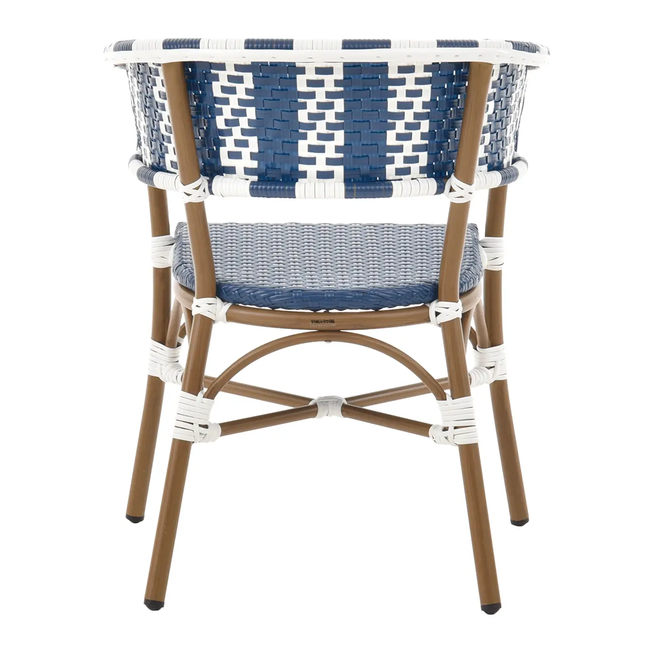 CADEIRA PARA ÁREA EXTERNA COM BRAÇOS BLUESTRIPE - CAFÉ/AZUL ESCURO - Foto 5