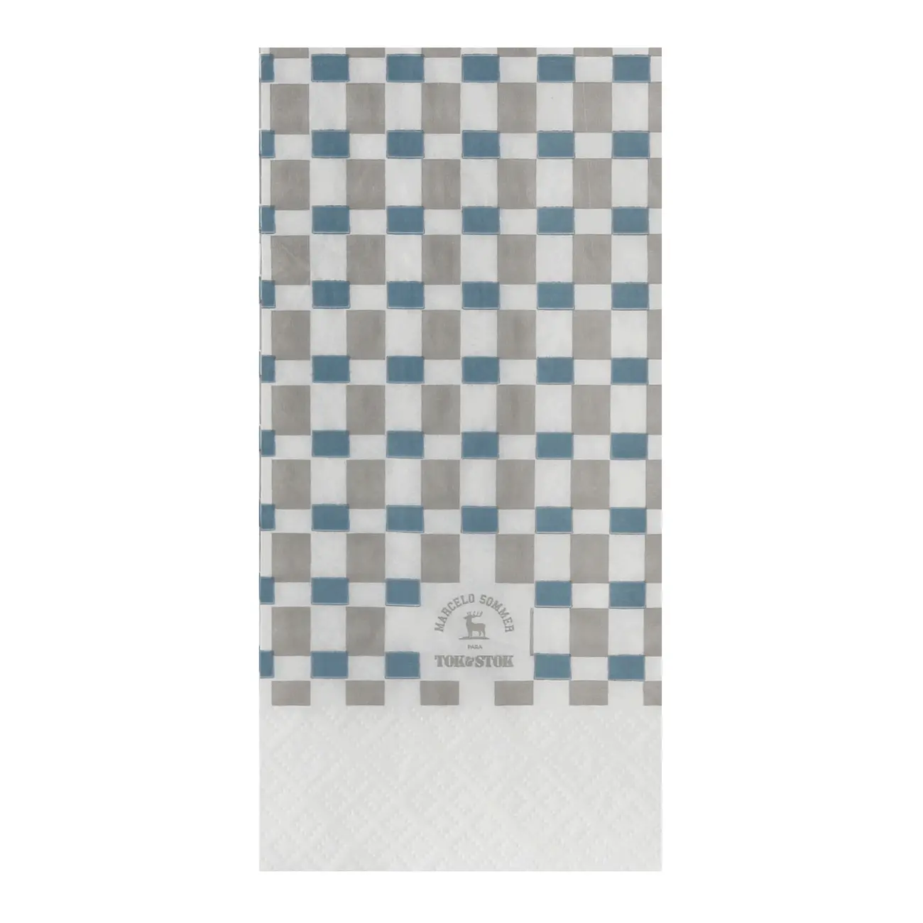 GUARDANAPO 39 CM X 39 CM PACOTE COM 20 PEÇAS BOUQUET XODÓ - BLEU CENDRÉ/BRANCO - Foto 4