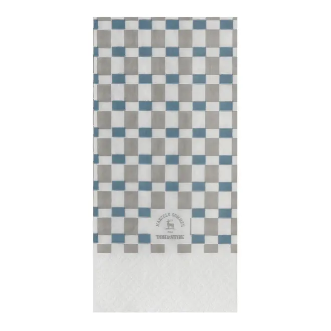 GUARDANAPO 39 CM X 39 CM PACOTE COM 20 PEÇAS BOUQUET XODÓ - BLEU CENDRÉ/BRANCO - Foto 4
