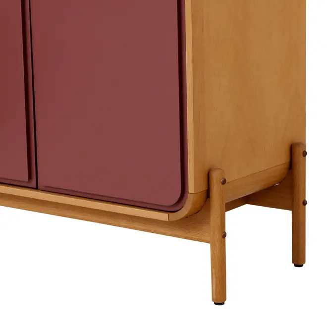 BUFFET 4 PORTAS 1,87 M X 45 CM ANTÚRIO - MACCHIATO/RODONITA - Foto 12