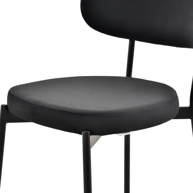 CADEIRA DE JANTAR DAISY - PRETO/PRETO - Foto 7