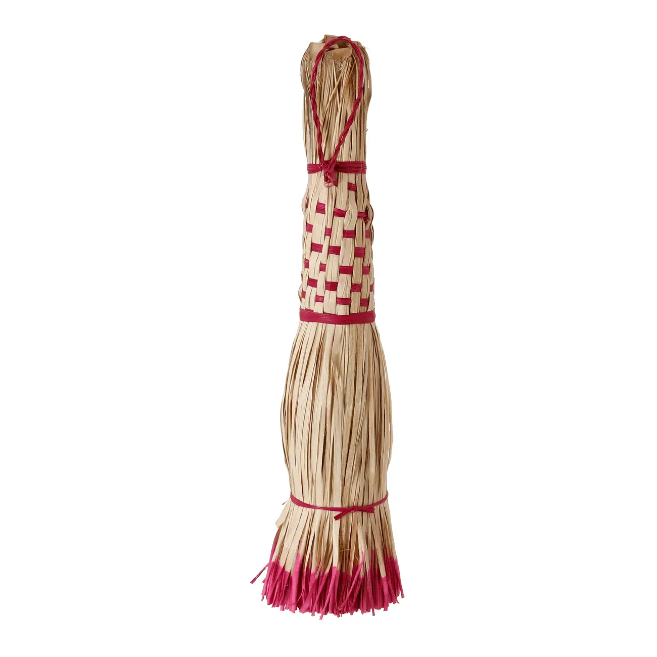 VASSOURA DECORATIVA ACARI - FIBRA CLARA/ROSA - Foto 1