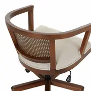 CADEIRA HOME OFFICE COM PALHINHA ATENA - NOZES/BEGE - Foto 8