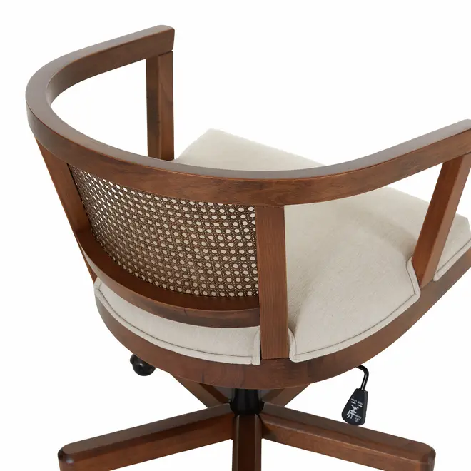 CADEIRA HOME OFFICE COM PALHINHA ATENA - NOZES/BEGE - Foto 8