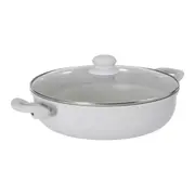 PANELA INDUÇÃO WOK COM TAMPA 28 CM CHEF - OFF WHITE/INCOLOR - Foto 3