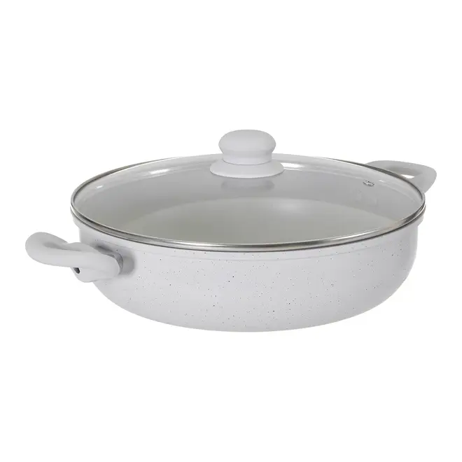 PANELA INDUÇÃO WOK COM TAMPA 28 CM CHEF - OFF WHITE/INCOLOR - Foto 3
