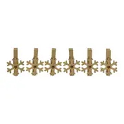 PRENDEDOR FLOCO COM 6 PEÇAS NATAL ASTRAL - DOURADO - Foto 1