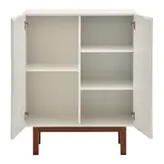 BUFFET 2 PORTAS 80 CM X 40 CM POINT - BRANCO/NOZES - Foto 3