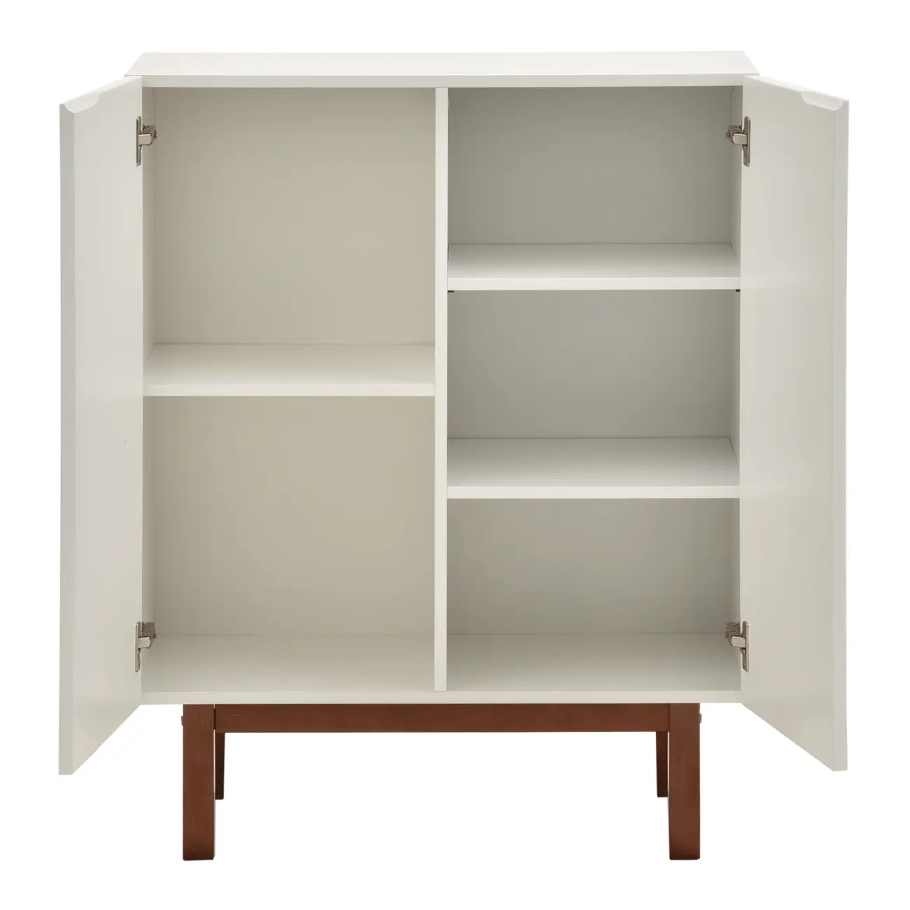 BUFFET 2 PORTAS 80 CM X 40 CM POINT - BRANCO/NOZES - Foto 3