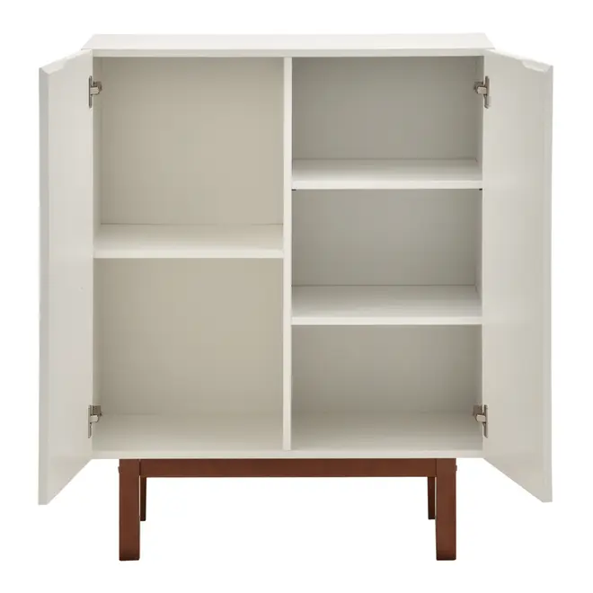 BUFFET 2 PORTAS 80 CM X 40 CM POINT - BRANCO/NOZES - Foto 3
