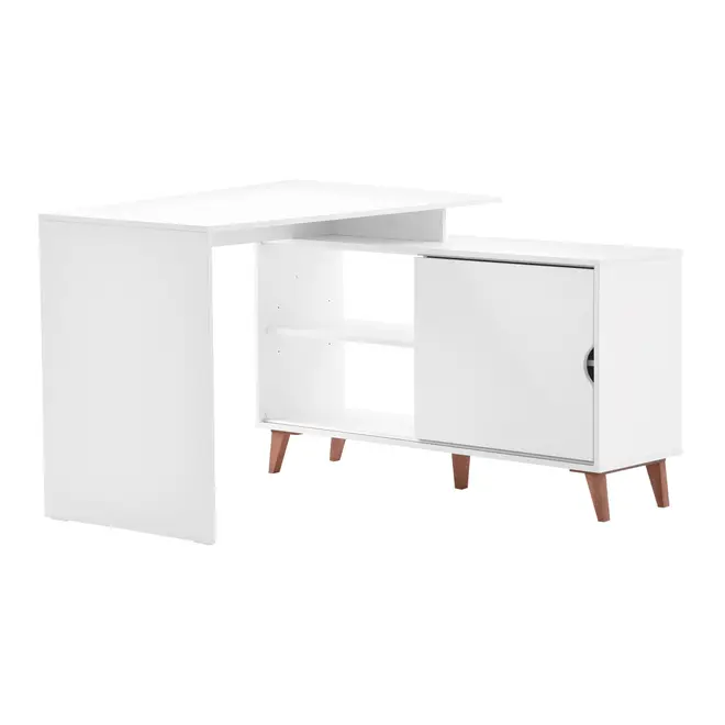 MESA COM BALCÃO 1 PORTA DE CORRER 1,20 M X 1,20 M LIN - BRANCO/NOZES - Foto 1