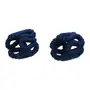 ARGOLA PARA GUARDANAPO CONJUNTO COM 2 PEÇAS ARABESCO - AZUL ESCURO - Foto 7