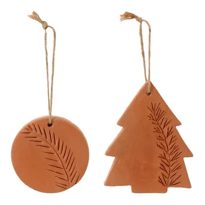 KIT COM 2 PINGENTES ÁRVORE E BOLA VILAREJO NOEL