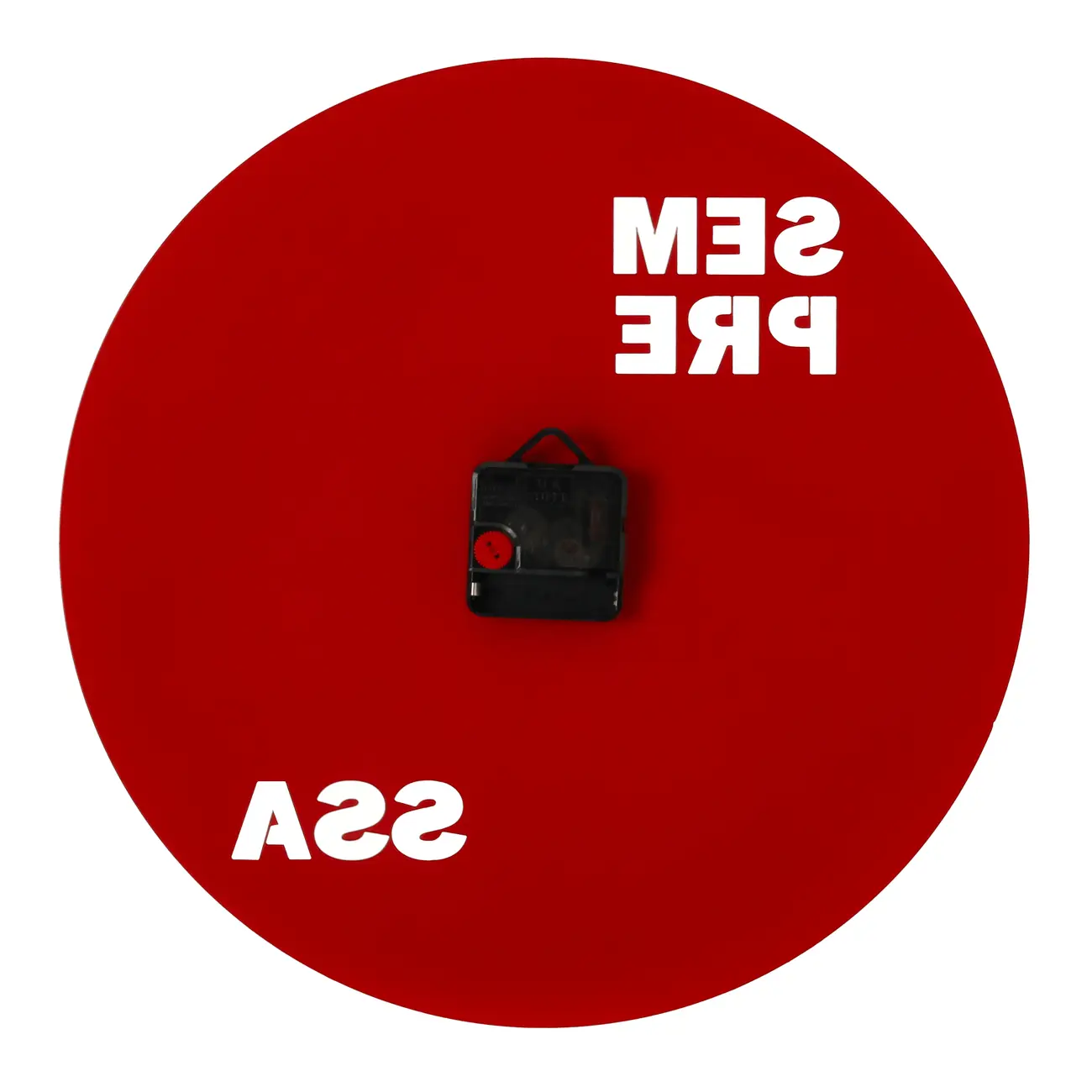 RELÓGIO DE PAREDE TUDO OU TUDO SEM PRESSA 35 CM - VERMELHO/PRETO - Foto 3