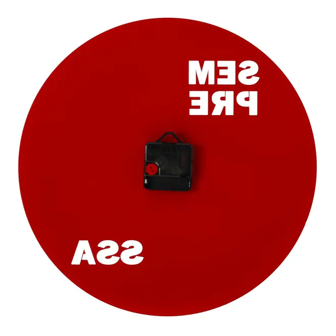RELÓGIO DE PAREDE TUDO OU TUDO SEM PRESSA 35 CM - VERMELHO/PRETO - Foto 3