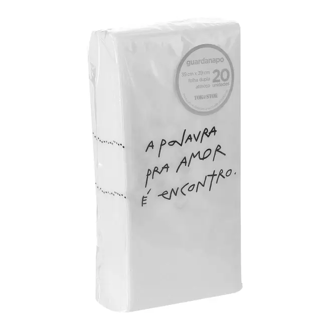 GUARDANAPO PACOTE COM 20 PEÇAS 39 CM X 39 CM MANUSCRITO - BRANCO/PRETO - Foto 4
