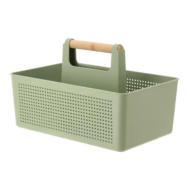 CESTO ORGANIZADOR C/ ALÇA 22 CM X 34 CM KEEPFULL - SÁLVIA/BAMBU - Foto 2