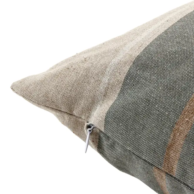 ALMOFADA 50 CM X 50 CM ENTWINE STRIPES - BEGE/ENGLISH GREEN - Foto 3