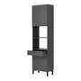 PANELEIRO 2 PORTAS/1 GAVETA 60 CM X 2,21 M SLEEK - GRAFITE/PRETO - Foto 4