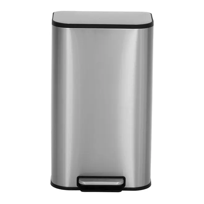 LIXEIRA COM PEDAL 30 L LEXING - INOX/PRETO - Foto 1