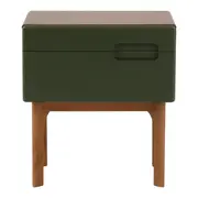 MESA DE CABECEIRA 2 GAVETAS BUARQUE - NOZES/MUSGO - Foto 1