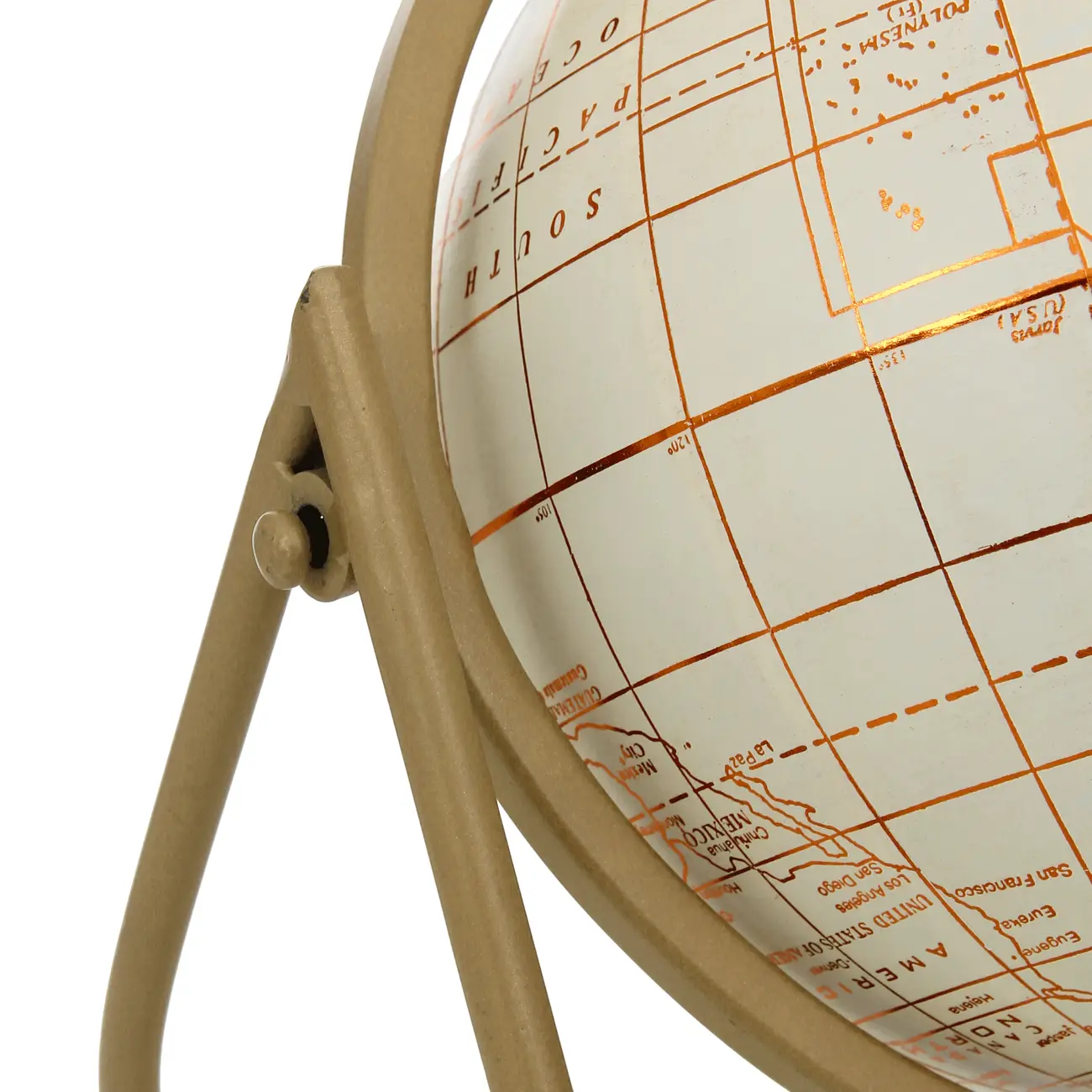 ADORNO MESA 25 CM MUNDI GLOBO TERRESTRE - OFF WHITE/DOURO - Foto 6