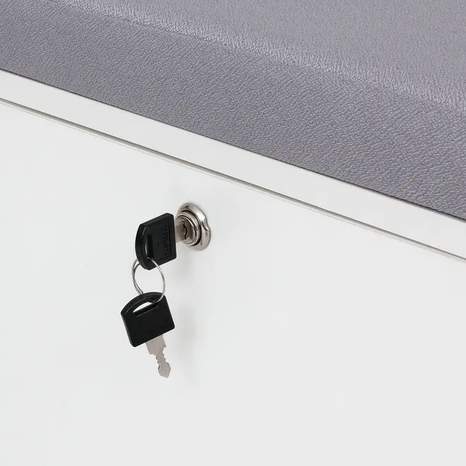 LOCKER COM RODÍZIOS E 1 PORTA BASCULANTE ALETA - BRANCO/CINZA CLARO - Foto 7