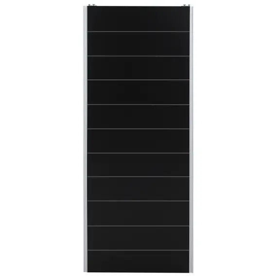PORTA DE CORRER DIREITA/ESQUERDA PARA GUARDA-ROUPA FRIZ - PRETO/ALUMÍNIO - Foto 1