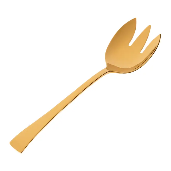 COLHER E GARFO PARA SALADA COM 2 PEÇAS BERNA - OURO - Foto 3
