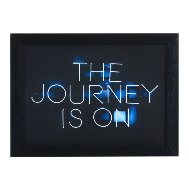 QUADRO JOURNEY IS ON 30 CM X 22 CM - PRETO/SORBET MENTA - Foto 2