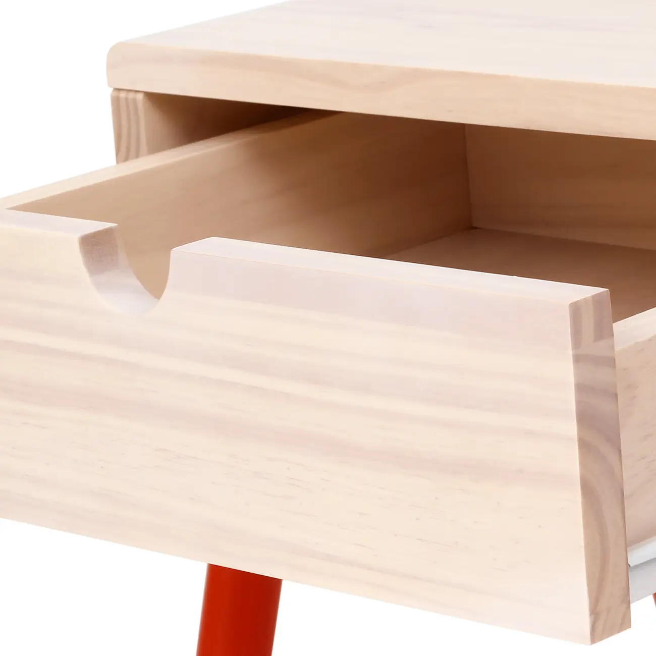 MESA DE CABECEIRA 1 GAVETA BOUNCE - LARANJA LED/NATURAL WASHED - Foto 10