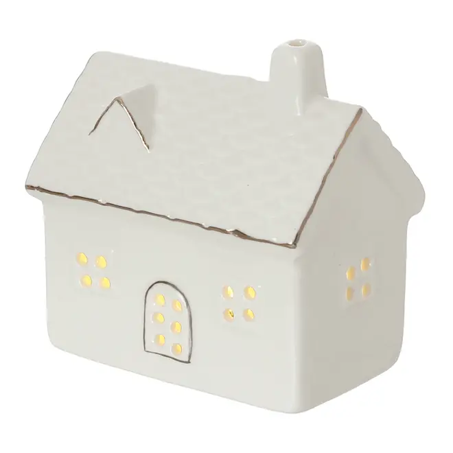 ADORNO CASA DOURADA 8 CM CELEBRATION - OFF WHITE/OURO - Foto 4