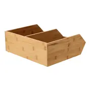 ORGANIZADOR EMPILHÁVEL 34 CM X 31 CM COM 2 DIVISÓRIAS BAMBOO - BAMBU - Foto 5