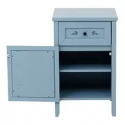 MESA DE CABECEIRA 1 GAVETA/1 PORTA BOUQUET XODÓ - BLEU CENDRÉ/MULTICOR - Foto 3
