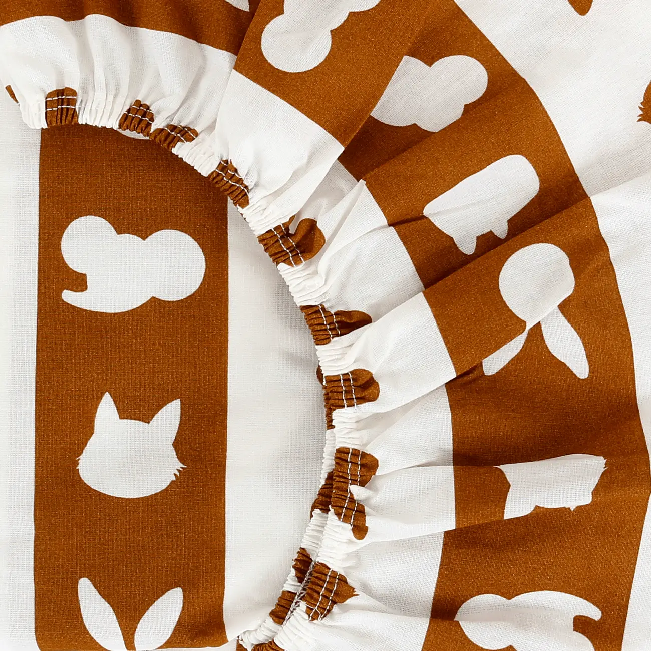LENÇOL COM ELÁSTICO JÚNIOR INFANTIL 78 CM X 1,62 M X 18 CM FEIRA DOS BICHOS - OFF WHITE/CASCA DE URUCUM - Foto 3