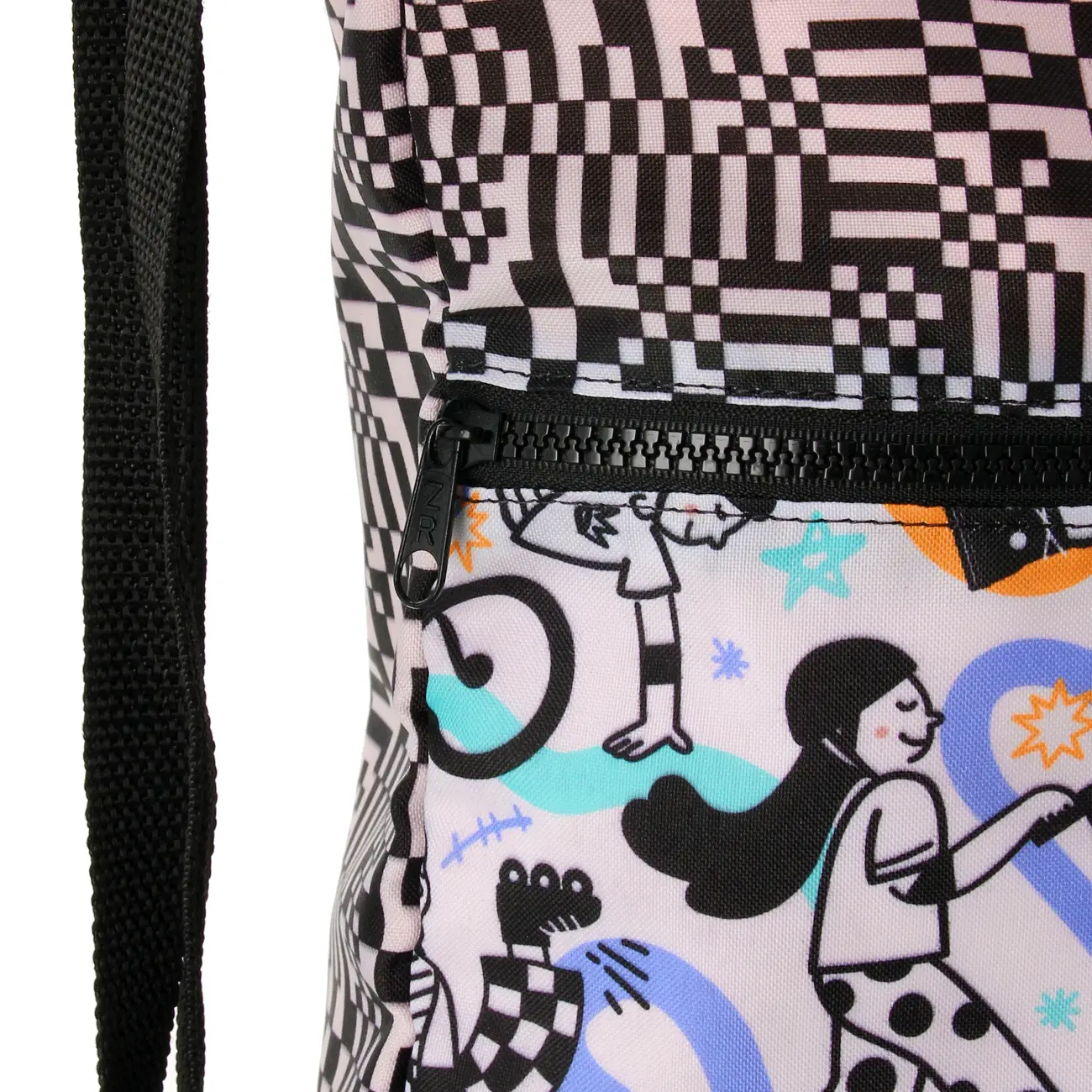 MOCHILA OLLIE - PRETO/CORES CALEIDOCOLOR - Foto 5