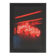QUADRO 22 CM X 30 CM GOOD VIBES ONLY - PRETO/MULTICOR - Foto 1