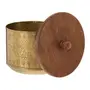 CAIXA DECORATIVA 16 CM X 14 CM PROA - OURO VELHO/NOZES - Foto 4