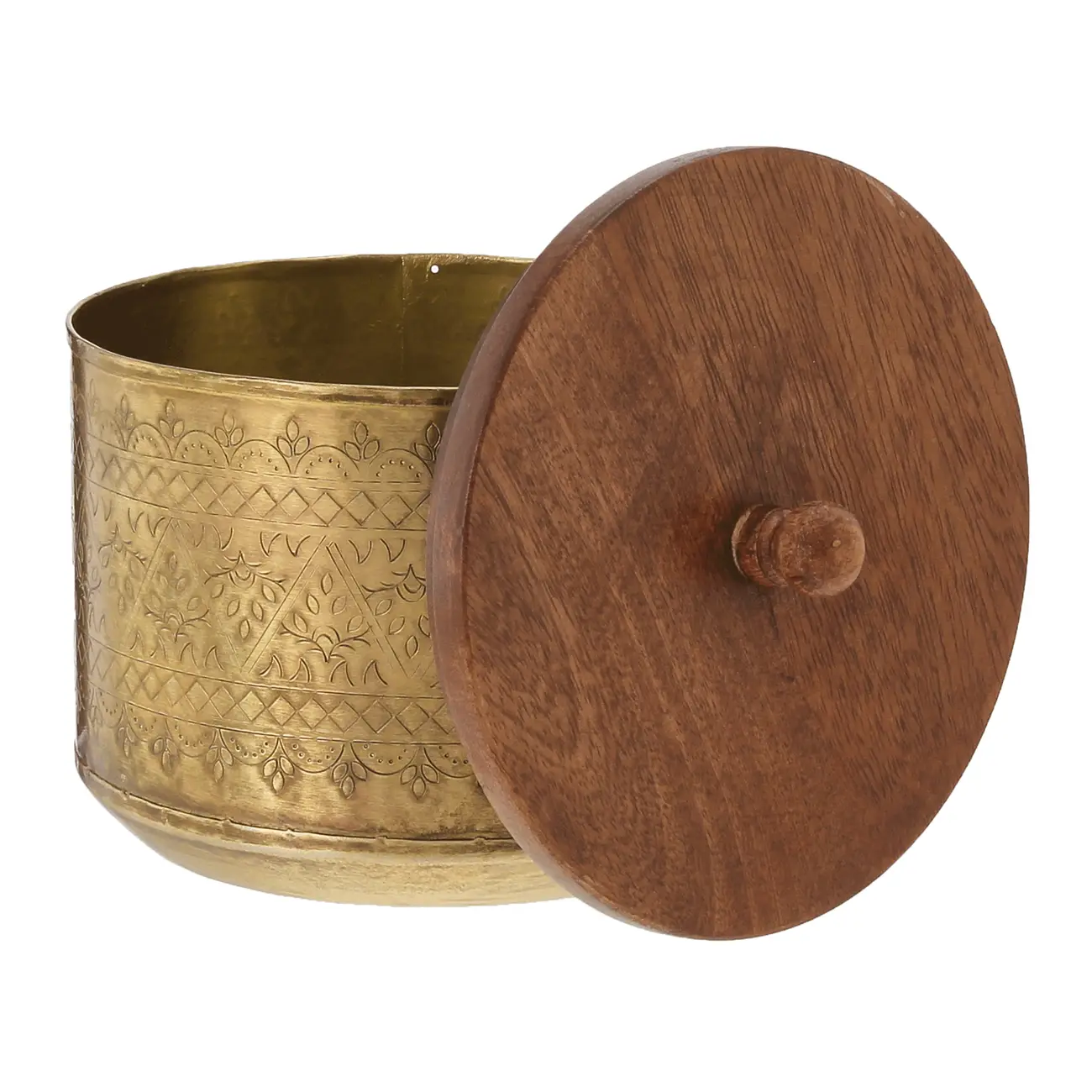 CAIXA DECORATIVA 16 CM X 14 CM PROA - OURO VELHO/NOZES - Foto 4