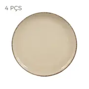 JG DE PRATOS SOBREMESA C/4 PEÇAS MARURU - AREIA/ARGILA - Foto 1