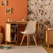 ESCRIVANINHA 1 PORTA COM PALHINHA 1,20 M X 52 CM PALHANDI - AMÊNDOA/NATURAL - Foto 14