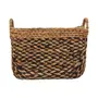 CESTO 25 CM X 40 CM X 33 CM AGUAPÉ - FIBRA NATURAL/PRETO - Foto 1