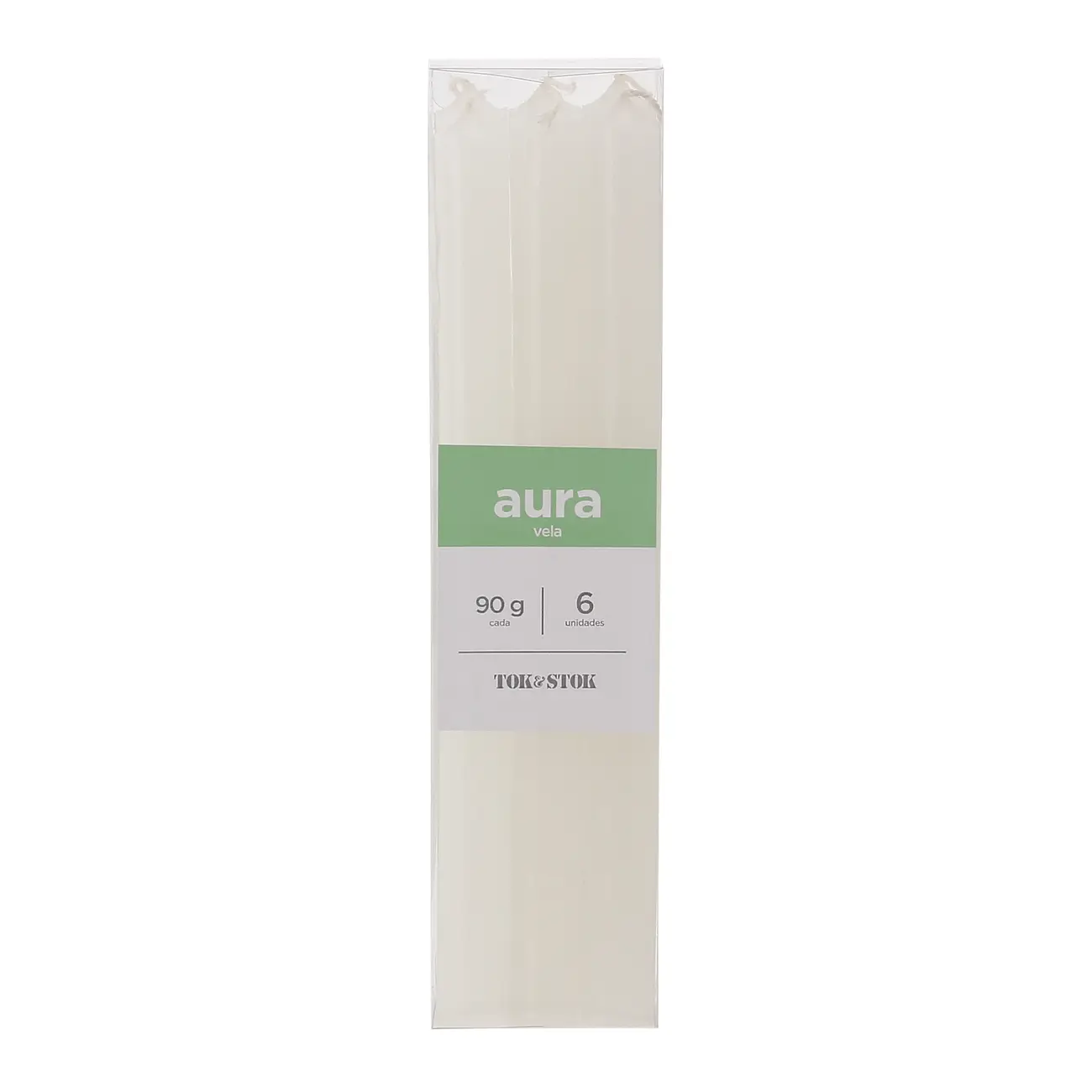 VELA 2 CM CONJUNTO COM 6 PEÇAS AURA - BRANCO - Foto 2