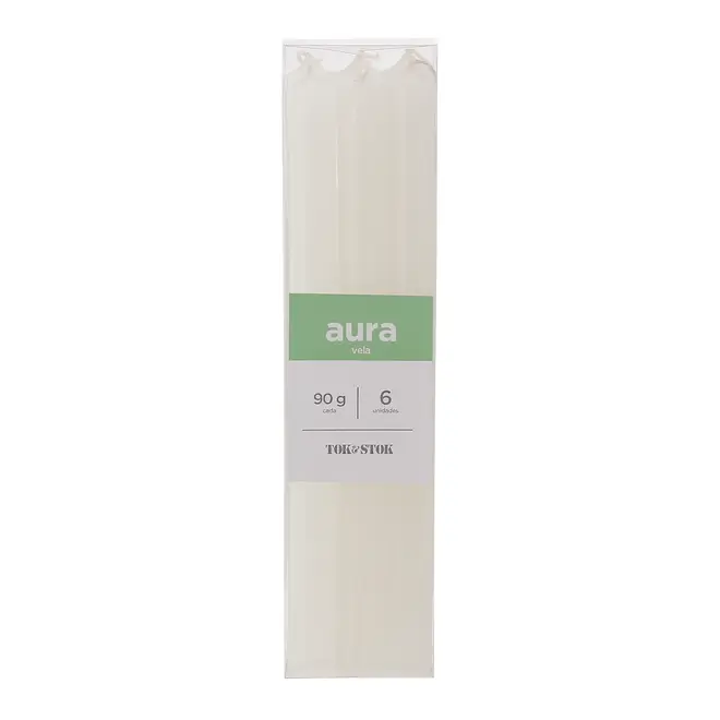 VELA 2 CM CONJUNTO COM 6 PEÇAS AURA - BRANCO - Foto 2