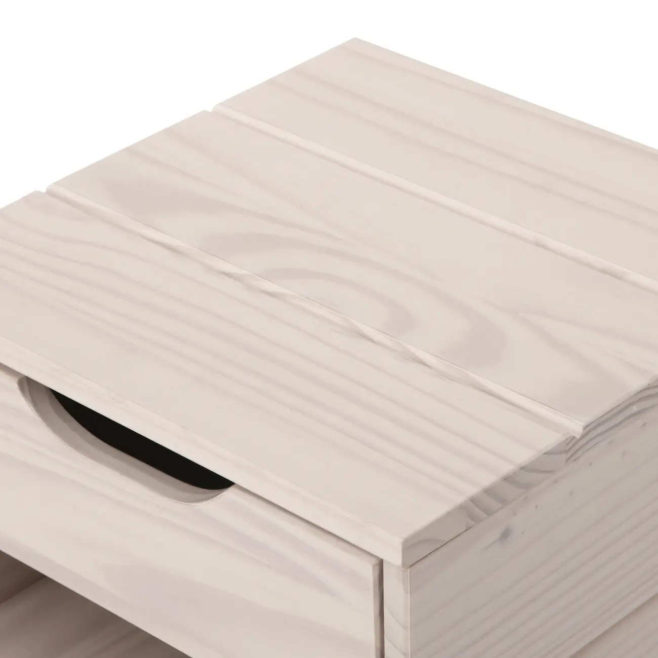 MESA DE CABECEIRA 1 GAVETA WOOD FENCE - BRANCO LAVADO - Foto 5