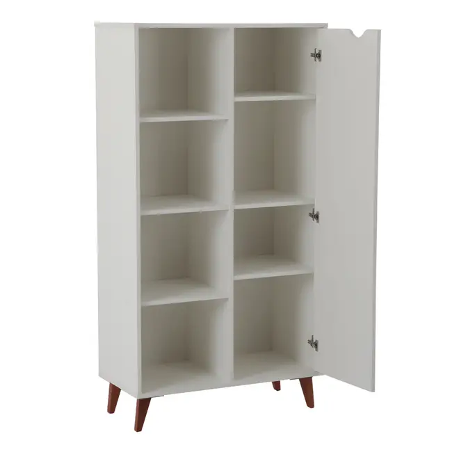 ARMÁRIO PARA ESCRITÓRIO ALTO 1 PORTA LIN - BRANCO/NOZES - Foto 4