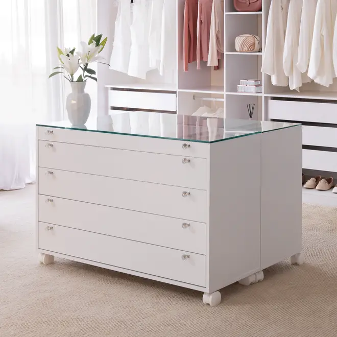 ESTRUTURA DE CÔMODA 5 GAVETAS 1,20 M X 45 CM NAMI - BRANCO - Foto 7