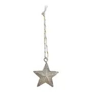 PINGENTE ESTRELAS COM 12 PEÇAS NATAL ASTRAL - DOURADO/BRANCO - Foto 2
