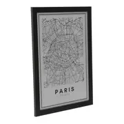 QUADRO 28 CM X 38 CM ROAD MAP PARIS - PRETO/BRANCO - Foto 2